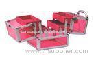 Red Women Acrylic Cosmetic Case Custom Jewelry Storage Boxes With Trays