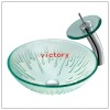 top grade art glass handpainted basin