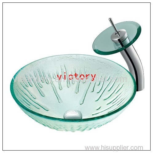 top grade art glass handpainted basin