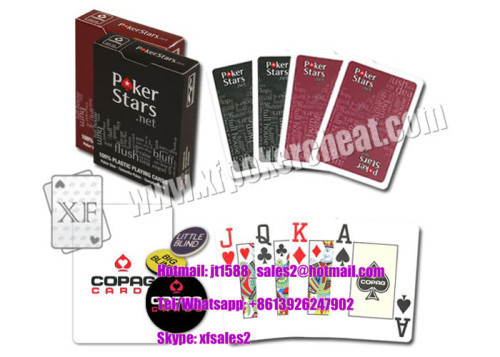 Belgium Copag Plastic Red Poker Stars Marked Poker Cards For Poker Analyzer
