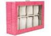 8 pcs Pink Watch Boxes Cases Storage Stone Pattern Design Present Exquisite Lock