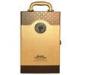 Present 2 Bottles Custom Wine Box Golden Hot Stamping Patchwork Design With Tools and Lock