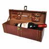 Custom 1 Bottle Anniversary Wine Boxes Brown Buckle and Tool Set PU