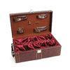 Waterproof PU Custom Wine Box 2 Bottle Brown Handel and Lock