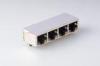 4 port 10 / 100 Mbps 90 Degree RJ45 With Transformer Shielding LED Color No EMI