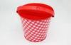 Grid Bucket Red Candy Tin Box For Children Birthday Gift / Gardening