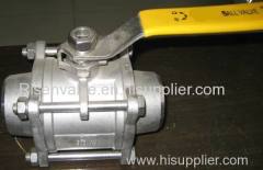 3-PC SOCKET WELD STAINLESS STEEL BALL VALVE