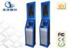 Airport / Bank / Hospital Dual Screen Kiosk Ticket Vending Kiosk With Vertical Ad Display