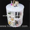 White Acrylic Cosmetic Counter Display Stands PMMA Cylindrical More Compartments