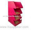 Wood 4 Tier Red MDF Display Stands 100pcs For Retails / Supermarket
