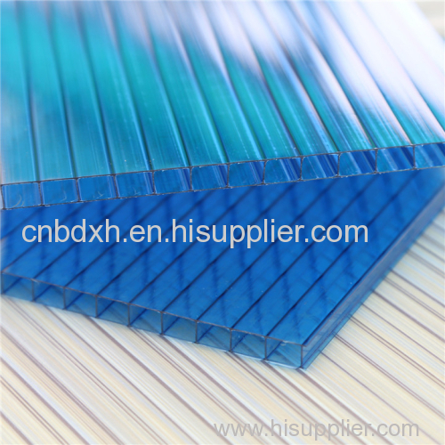 UNQ Colorful surface 6mm Twin Wall Hollow Polycarbonate Wall Protection Sheets with UV Coating