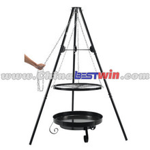 OUTDOOR CHARCOAL BBQ GRILL WITH CHAIN