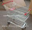 Grocery Shopping Trolley Wire Basket Cart Zinc Coated Elevator Wheels With Seat