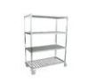 Adjustable Stainless Steel Display Racks 4 Layer Supermarket Movable Storage Shelves