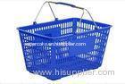 Blue Flexible Hand Shopping Basket Metal Handle Plastic Grip Light weight
