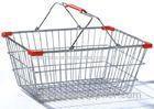 Steel Supermarket Hand Shopping Basket / Hand Held Shopping Baskets Storage