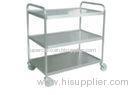 3 Layers Stainless Steel Storage Shelves Hand Trolley Cart Supermarket Equipment