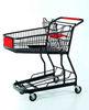 Powder Coated Shopping Basket Trolley Metal Wire Grocery Cart With Casters