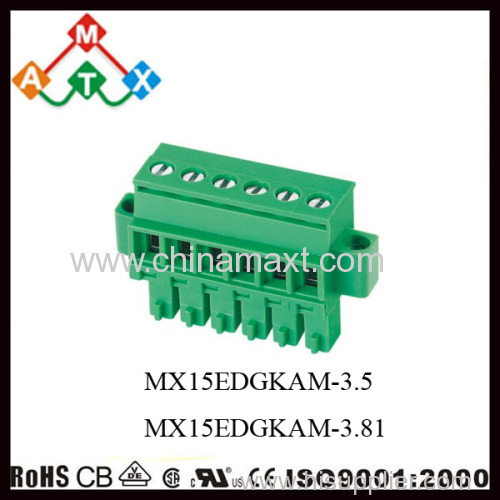 1.5mm² 180 degree PCB pluggble terminal block connector