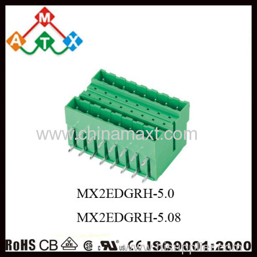 Double Row right angle PCB terminal blocks pin and pluggable