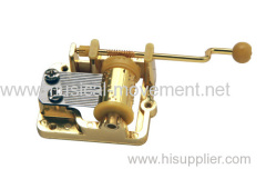 GOLDEN COLOR HAND CRANKED MUSIC BOX MOVEMENT
