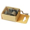 PVC COVER RIBBED KRAFT PAPER HAND CRANK MUSIC BOX SILVERY MECHANISM