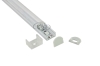 Recessed led aluminium profile with 60 degree clear lens for ceiling or pendant light strip