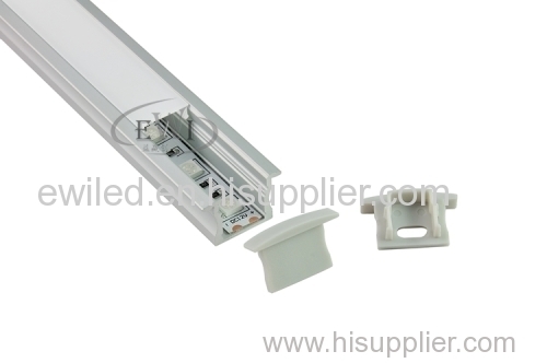 Deep extruded aluminium led profile with flange for mounting