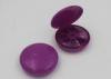 Purple Double Cap Round Pill Box With Seven Compartments / Travel Pill Holder