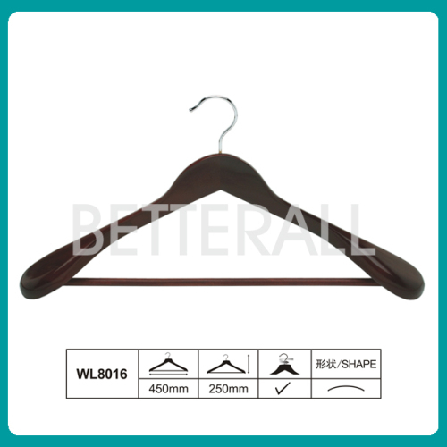 Dark Brown Wide Shoulder Wooden Coat Hanger