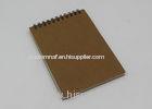 Eco - Friendly Pocket Kraft Paper Notebook With Line Printing Inside / Spiral Notepad