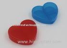 3 Compartments Mini Plastic Pill Case For Travel Heart Shaped LFGB FDA Passed