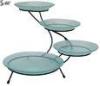 Round Tiered Buffet Stand With Glass Stainless Steel Buffet Ladder Mirror Polished