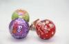 Full Color Christmas Gift Tin Boxes For Packaging Ball Shaped FDA ROHS