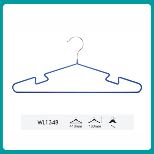 PVC hanger with curved shape / cheap metal clothes hanger
