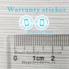 China largest self-adhesive destructible label manufacturer custom round 8mm diameter warranty screw label for mobile