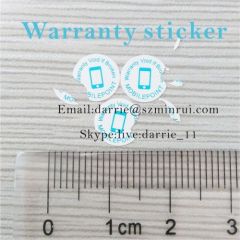 China bes destructible label manufacturer supply round 8mm diameter self adhesive warranty screw label for mobile repair