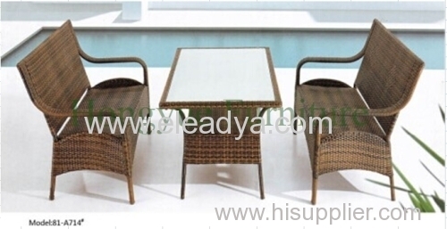 Outdoor wicker furniture set brown rattan table chair set