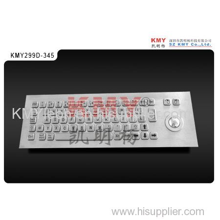 Vandal Resistant Metal Keyboard Kiosk Keyboard with Trackball