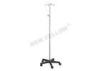 Hospital Stainless Steel Portable IV Stand Collapsible IV Pole With 5 Castors
