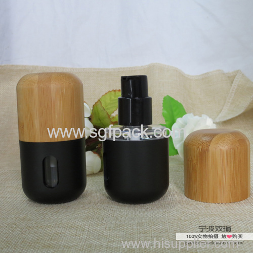 bamboo cosmetics pack 1 oz capacity 30ml liquid foundation bottle with bamboo cap