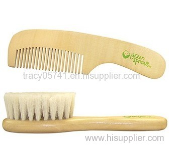 Wooden Baby Hair Brush Set