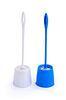 Fish bone handle bathroom Blue Toilet Plastic Brush with Holder round head