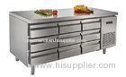 350L Stainless Steel Professional Under Counter Refrigerator With Nine Drawers