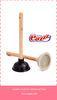 Mini Rubber Toilet Brush andPlunger with 29cm Wooden Handle Durable Cleaning Product