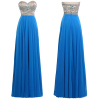 ALBIZIA Blue crystal Sweetheart Chiffon long Formal A Line Bridesmaid Dresses For Weddings