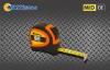 Professional Steel Measuring Tape Inch / Meter ABS+TPR Case 3 Breaks