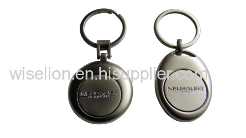 custom zinc alloy metal trolley coin holder token keychain 3