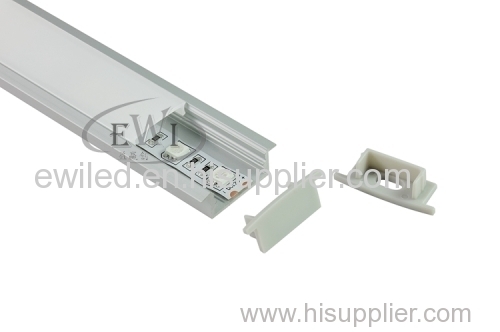 Deep aluminium led strip profile with flange for led strip