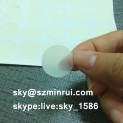 Custom Round Blank Transparent Destructible Labels from Clear Breakable Vinyl